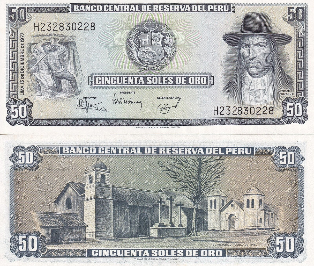 Peru 50 Soles De Oro 1977 P 113 UNC