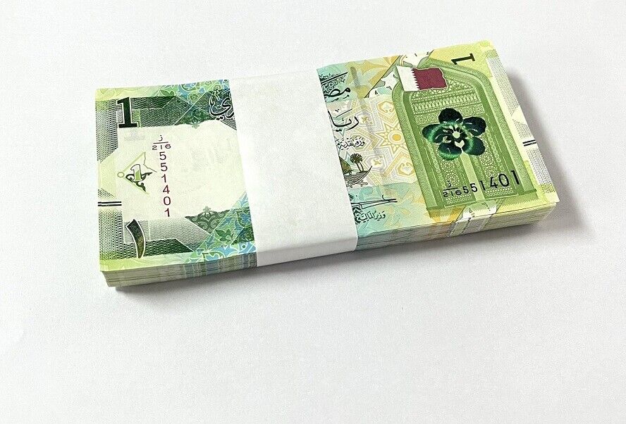 Qatar 1 Riyal 2022 P 32 UNC LOT 25 PCS 1 Bundle