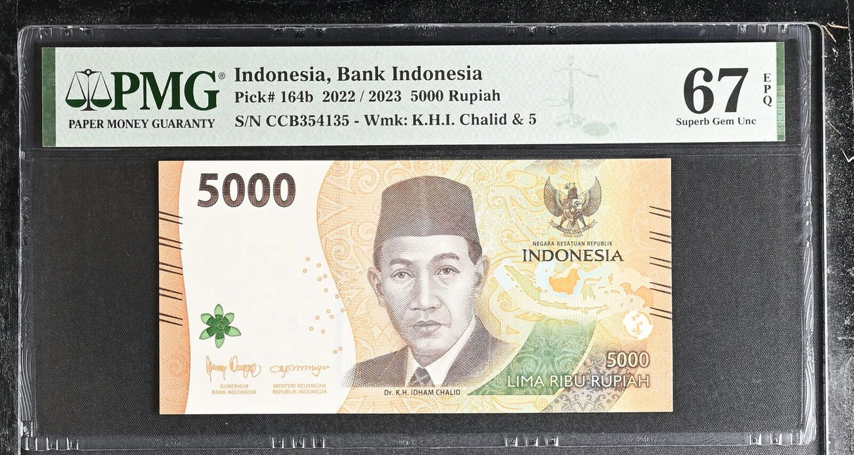 Indonesia 5000 Rupiah 2022 / 2023 P 164 b Superb GEM UNC PMG 67 EPQ