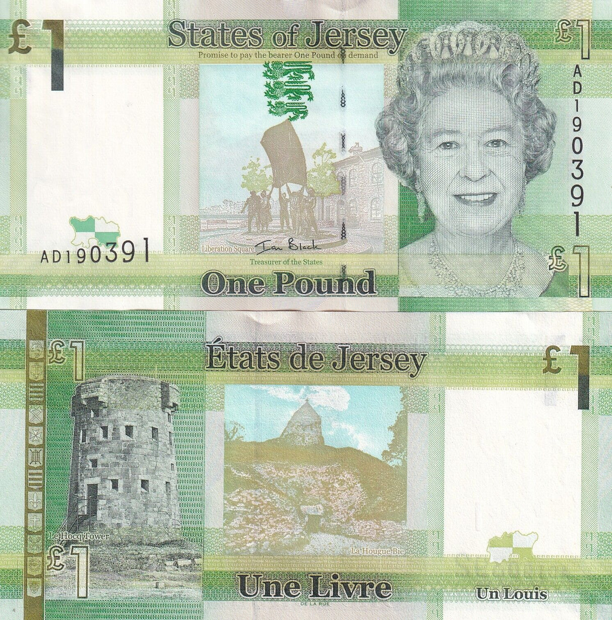 Jersey 1 Pound ND 2010 QE II P 32 a UNC