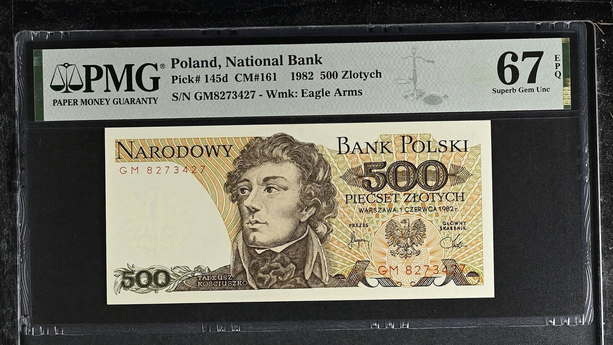 Poland 500 Zlotych 1982 P 145 d Superb Gem UNC PMG 67 EPQ