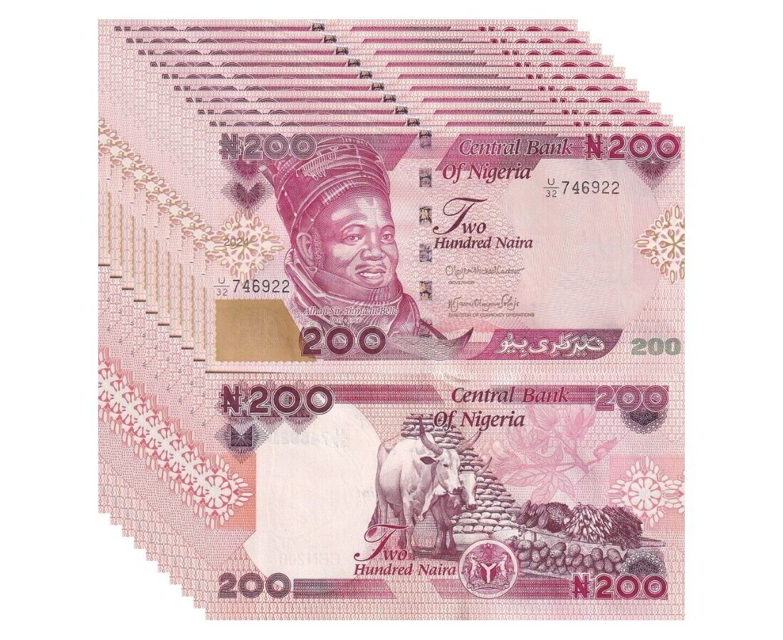 Nigeria 200 Naira 2024 P 47 New Design UNC LOT 10 Pcs