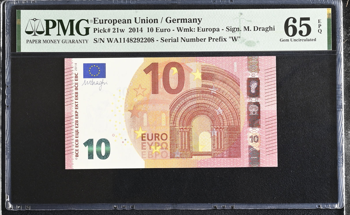 Euro 10 Euro Germany 2014 P 21 W Gem UNC PMG 65 EPQ
