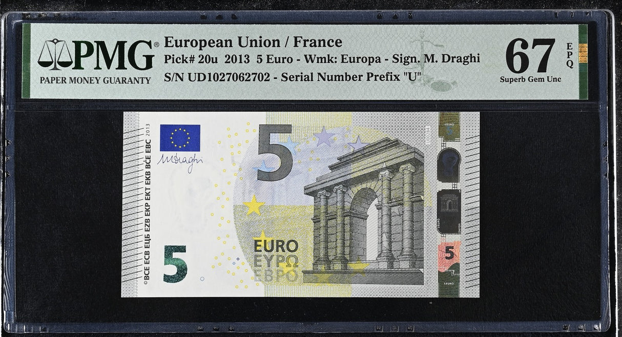 Euro 5 Euro 2013 France P 20 u Superb Gem UNC PMG 67 EPQ