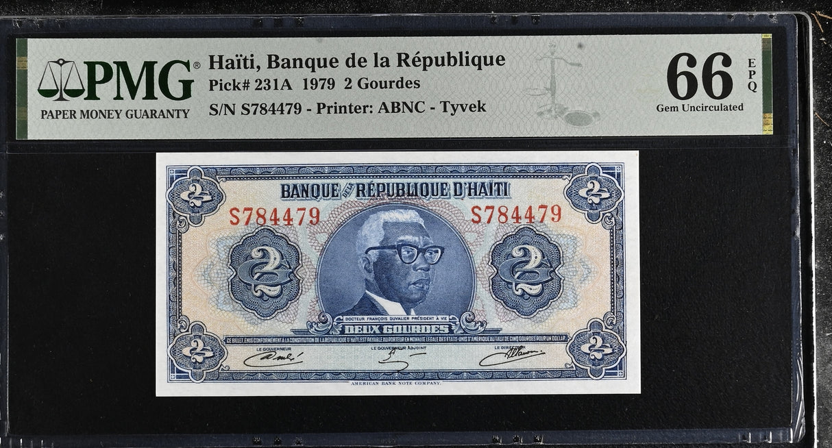 Haiti 2 Gourde 1979 P 231A Gem UNC PMG 66 EPQ