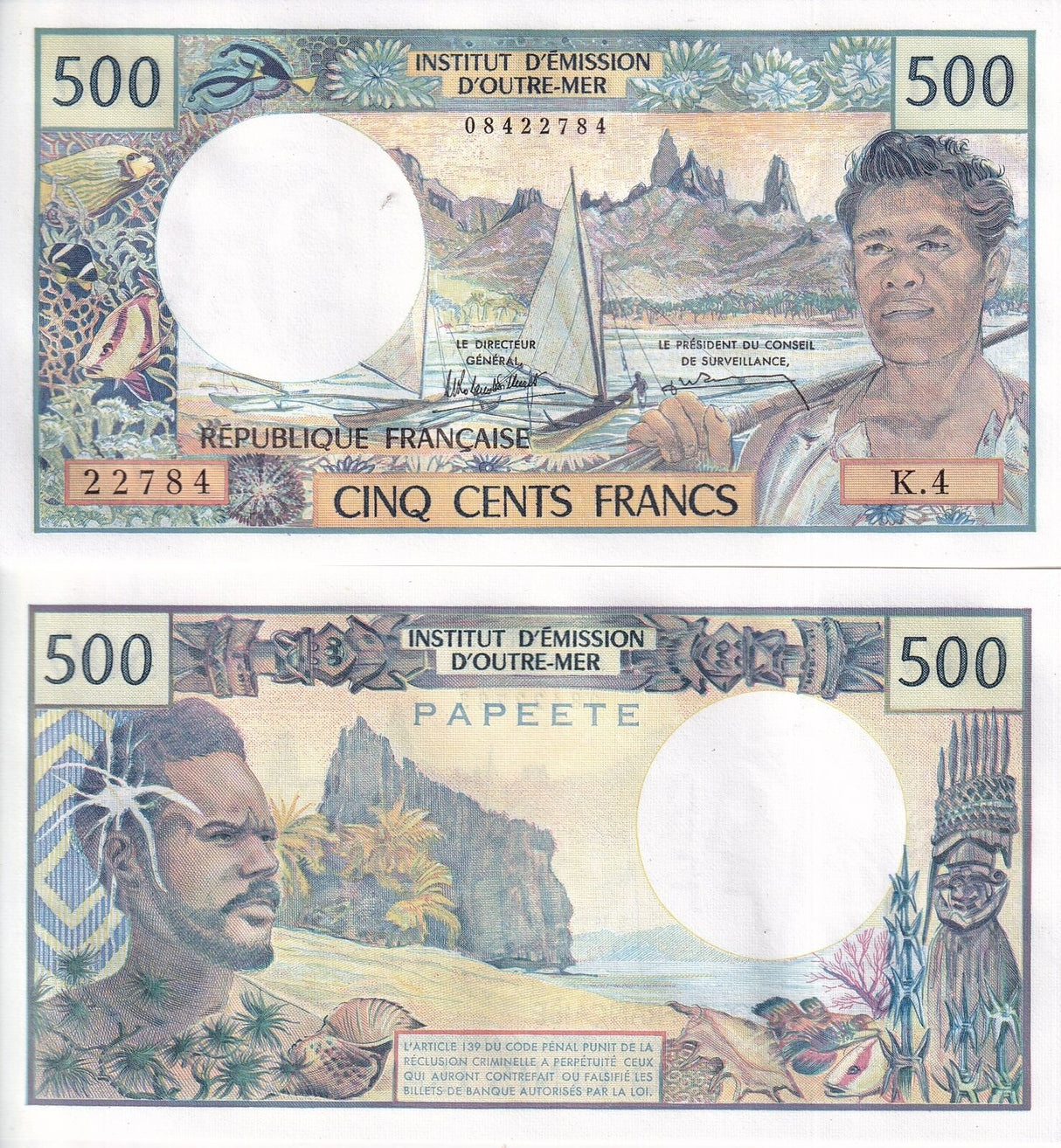 Tahiti 500 Francs ND 1985 P 25 d UNC