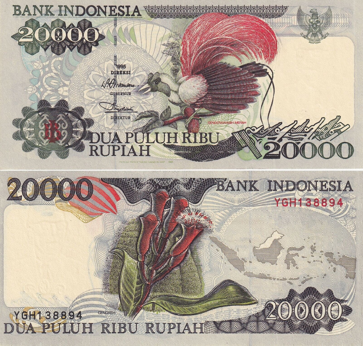 Indonesia 20000 Rupiah 1995/1995 P 135 a UNC