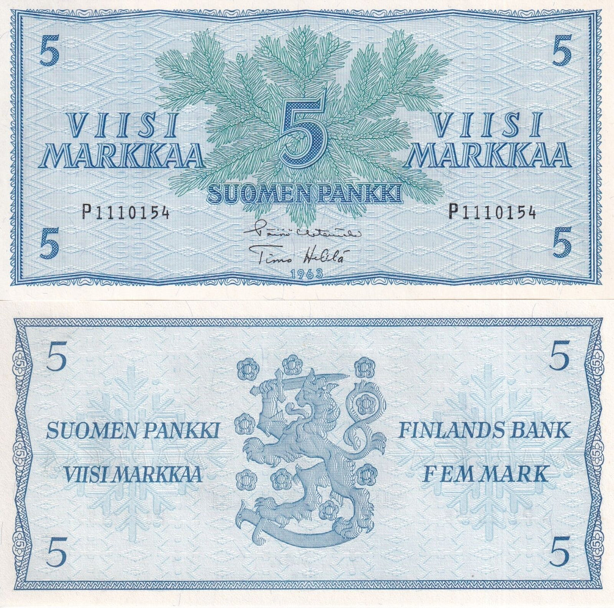 Finland 5 Markka 1963 P 99 UNC