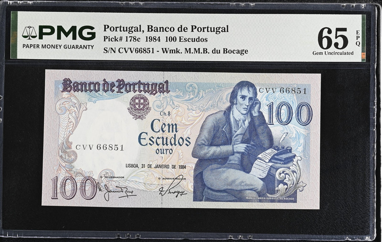 Portugal 100 Escudos 1984 P 178 c Gem UNC PMG 65 EPQ