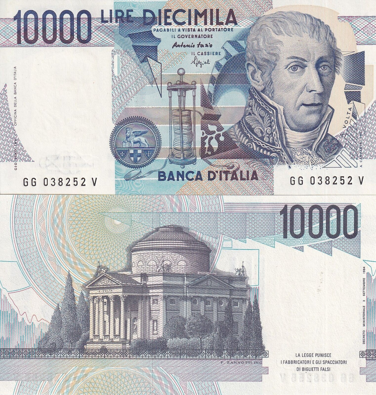 Italy 10000 Lire 1984 P 112 c Fazio & Speziali UNC