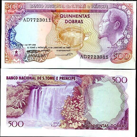 Saint Thomas & Prince 500 Dobras 1989 P 61 UNC