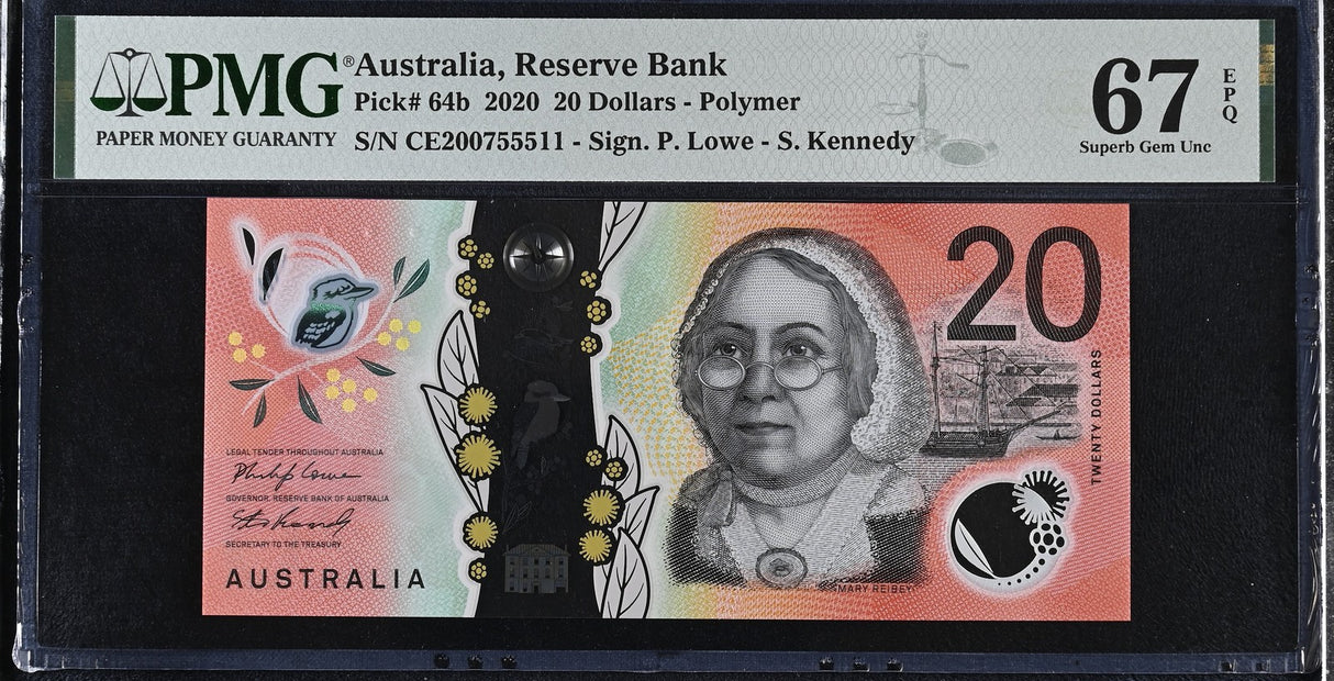Australia 20 Dollars 2020 P 64 b Superb Gem UNC PMG 67 EPQ