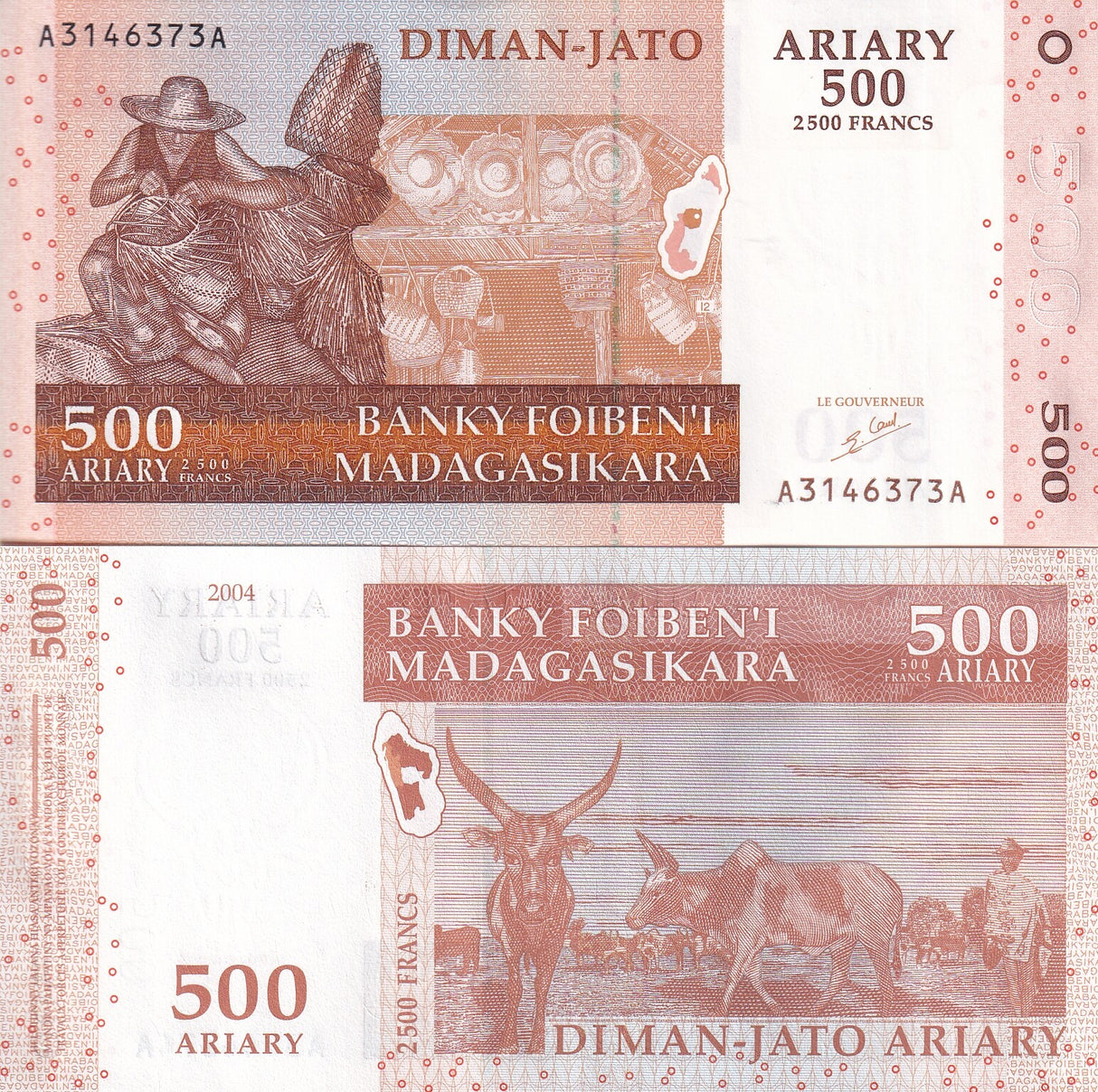 Madagascar 500 Ariary 2004 P 88 a UNC