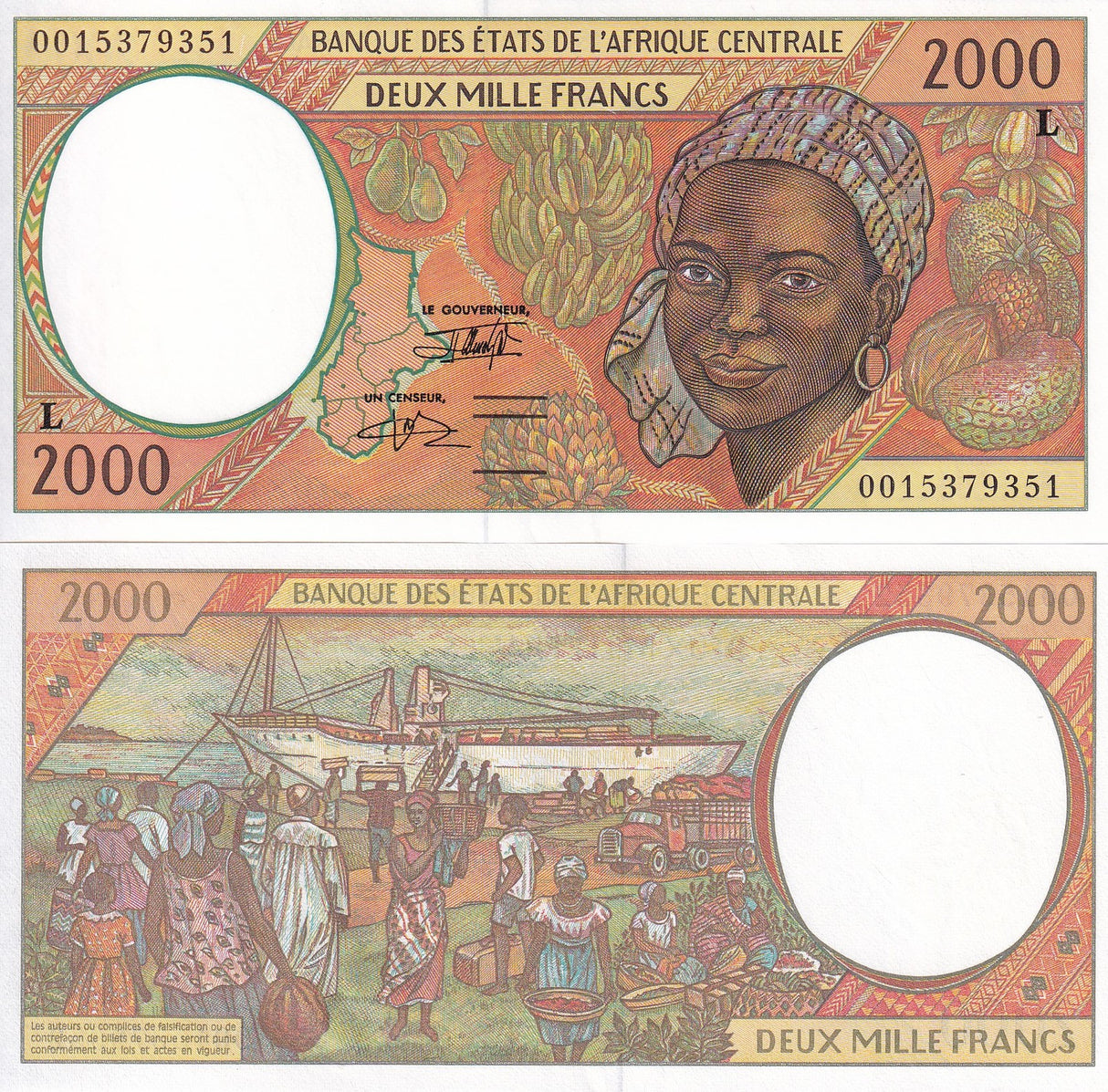 Central African States Gabon 2000 Fr. 2000 P 403Lg UNC