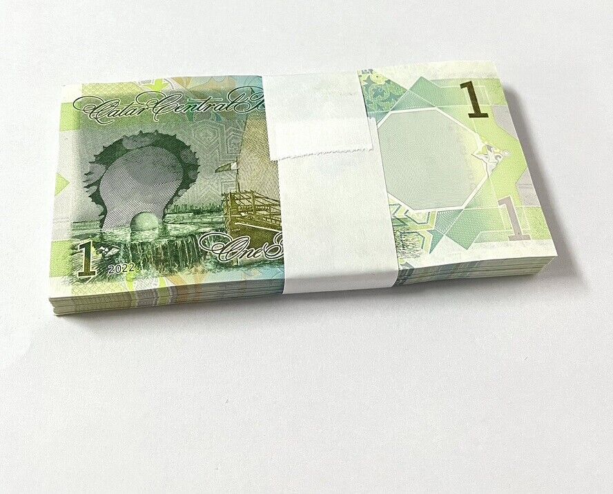 Qatar 1 Riyal 2022 P 32 UNC LOT 25 PCS 1 Bundle