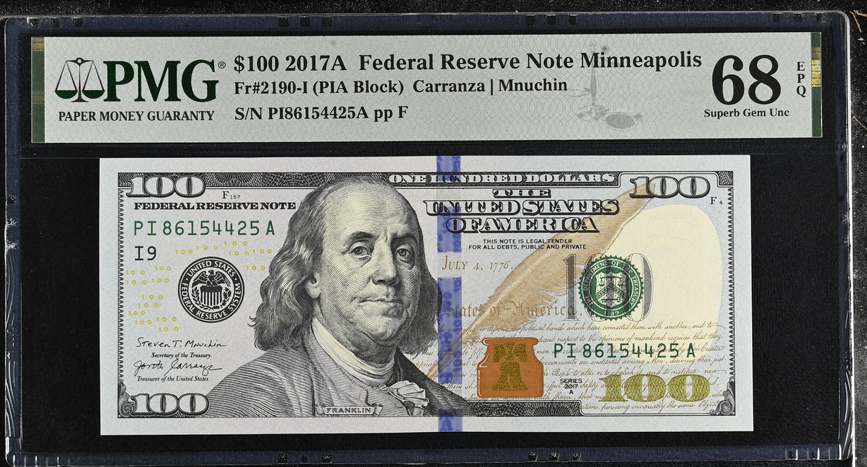 United States 100 Dollars USA 2017A P 548 Minneapolis Superb Gem UNC PMG 68 EPQ