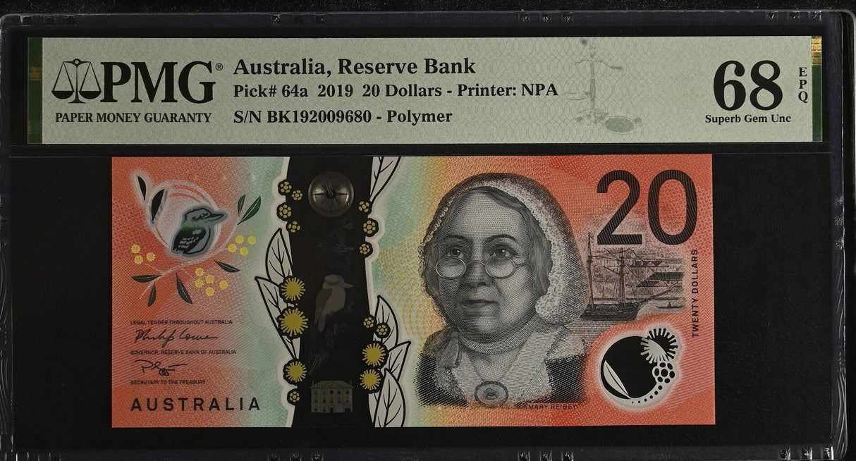 Australia 20 Dollars 2019 P 64 a Polymer Superb Gem UNC PMG 68 EPQ