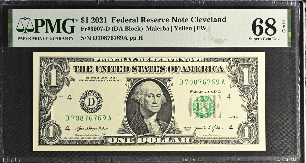 United States 1 Dollar Usa 2021 P 549 D Cleveland Superb Gem UNC PMG 68 EPQ Top