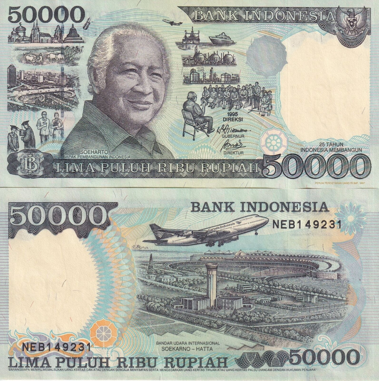 Indonesia 50000 Rupiah 1995/1997 P 136 c AUnc