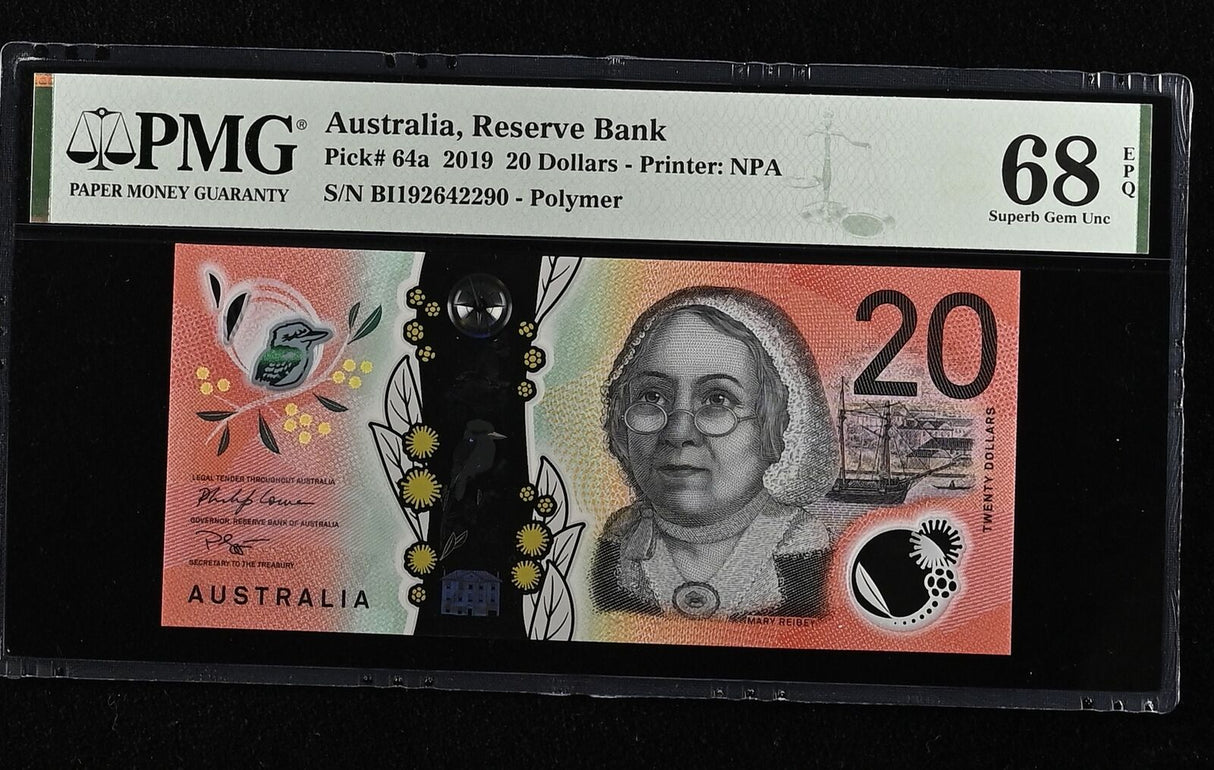Australia 20 Dollars 2019 P 64 a Polymer Superb Gem UNC PMG 68 EPQ