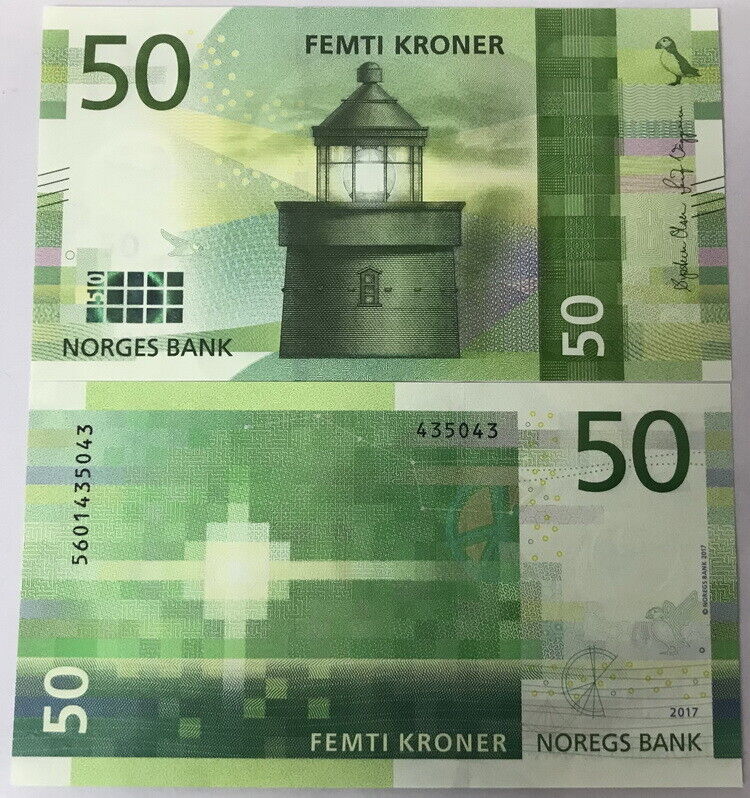 Norway 50 Kroner 2017 P 53 UNC