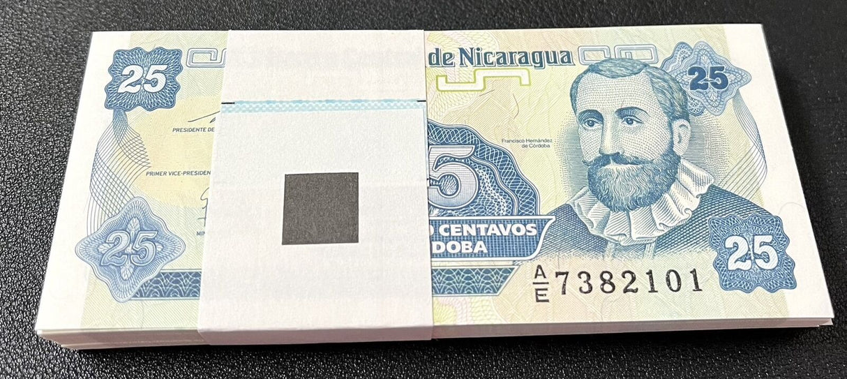 Nicaragua 25 centavo 1991 P 170 UNC LOT 100 PCS 1 Bundle
