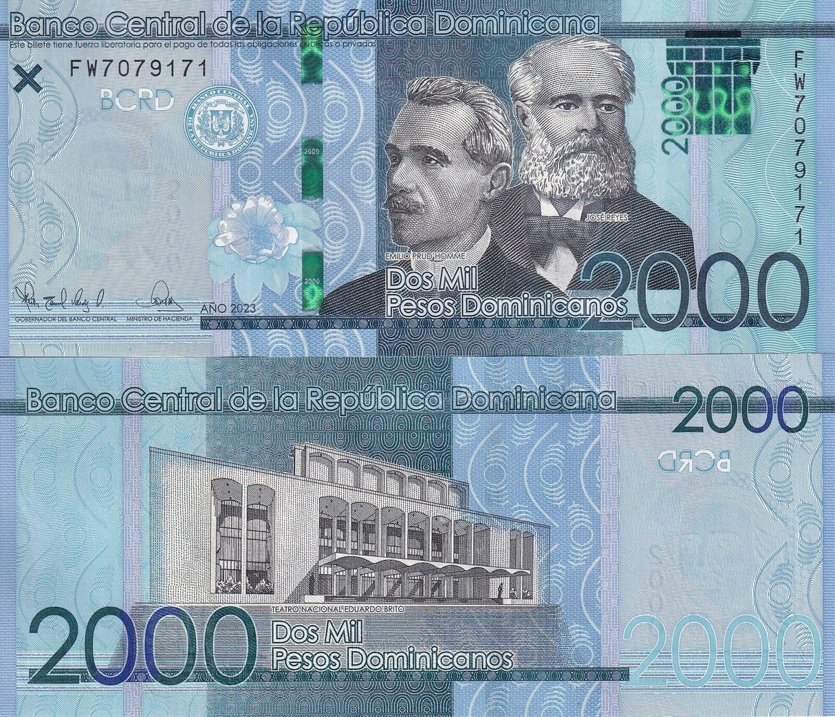 Dominican Republic 2000 Pesos 2023 P 194 UNC