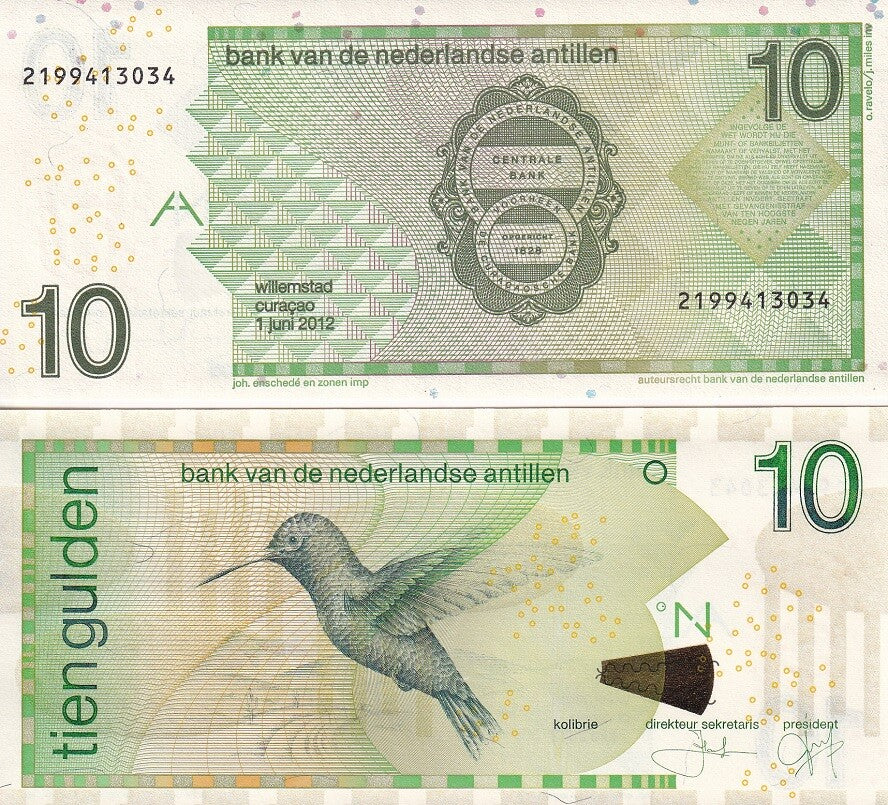 Netherlands Antilles 10 Gulden 2012 P 28 f UNC