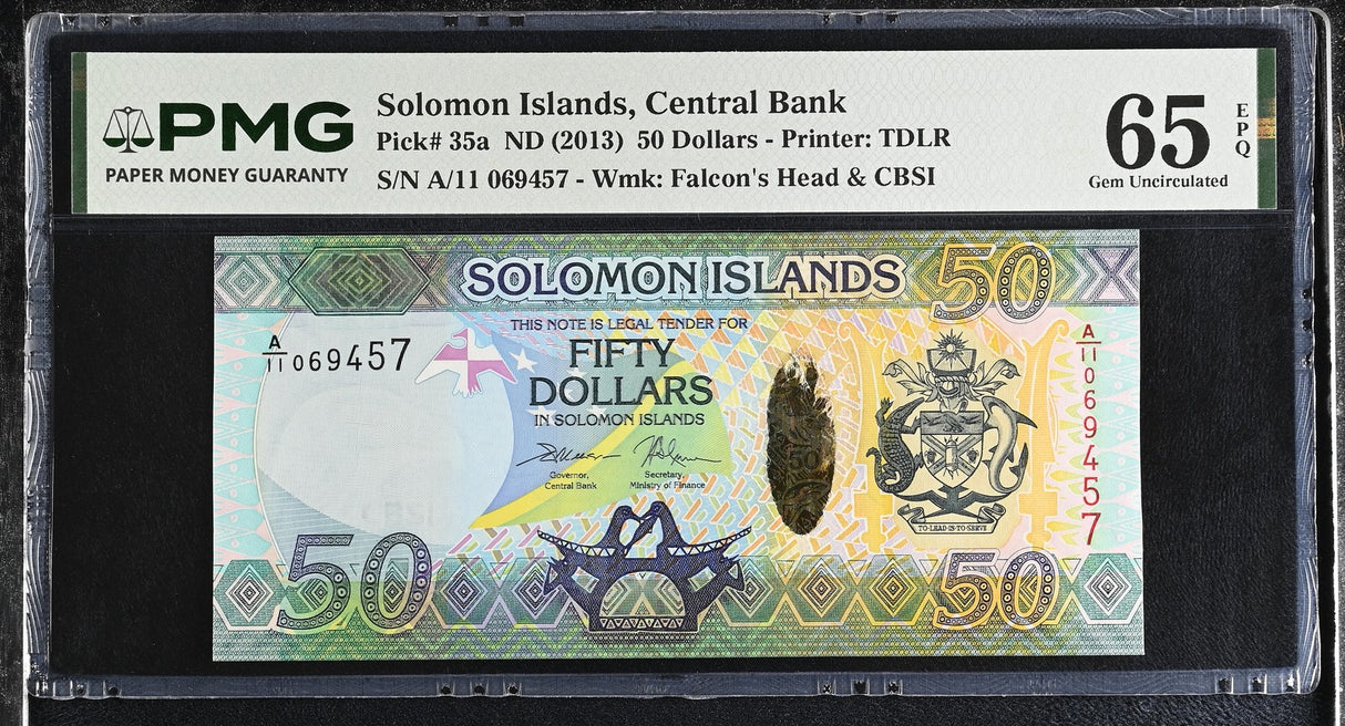 Solomon Islands 50 Dollars ND 2013 P 35 a Gem UNC PMG 65 EPQ