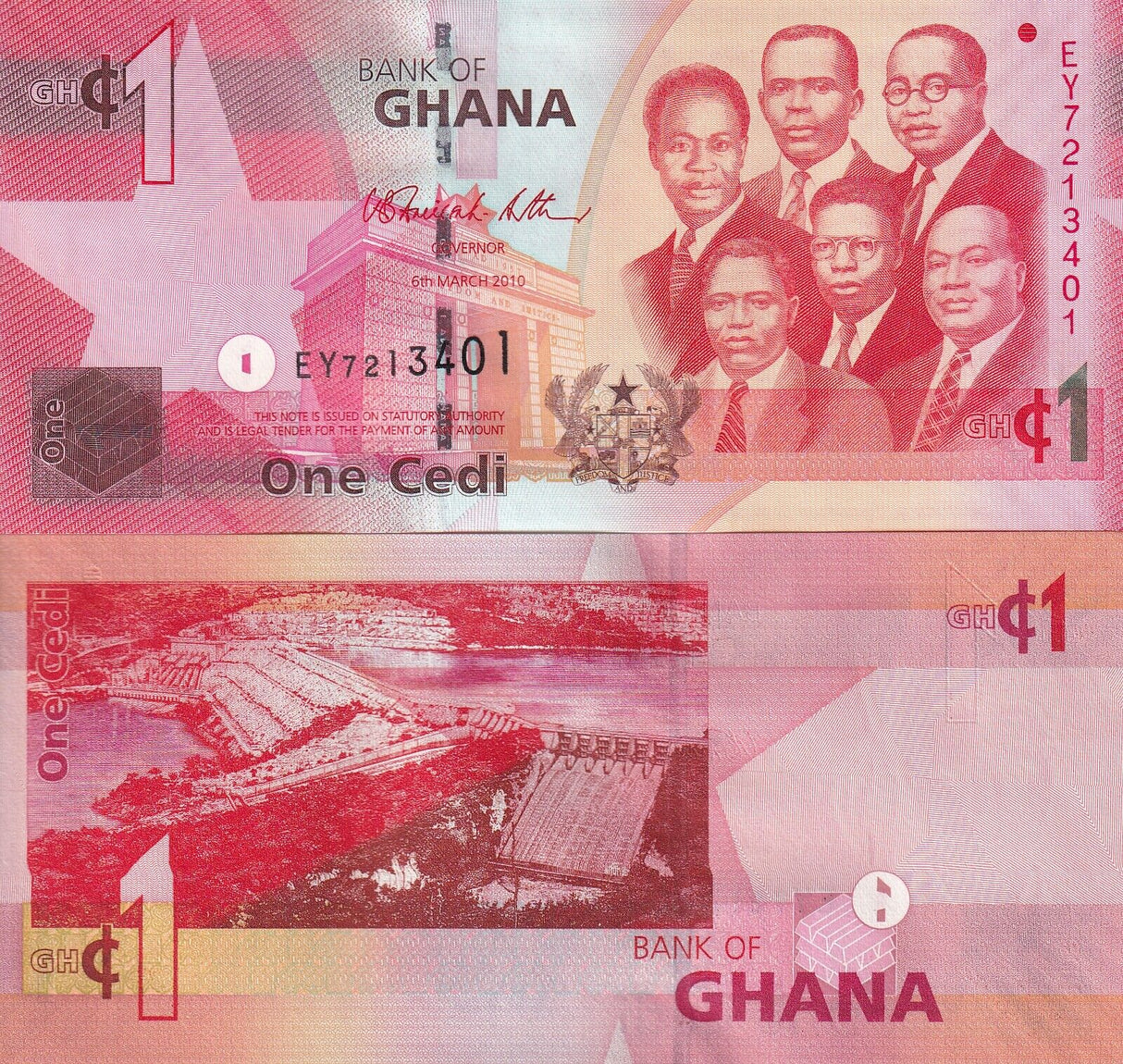 Ghana 1 CEDI 2010 P 37 UNC