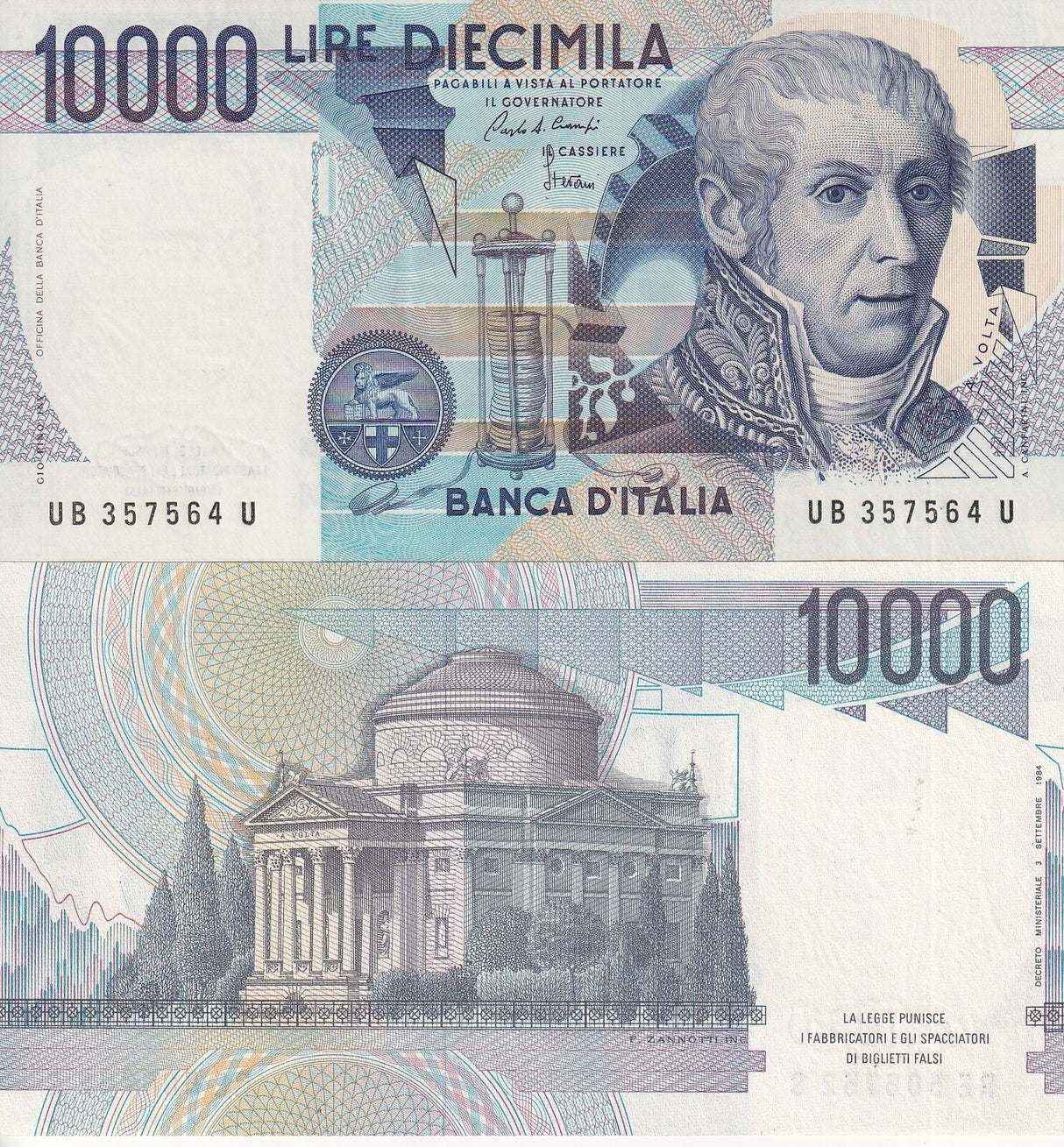 Italy 10000 Lire 1984 P 112 a Ciampi & Stevani UNC