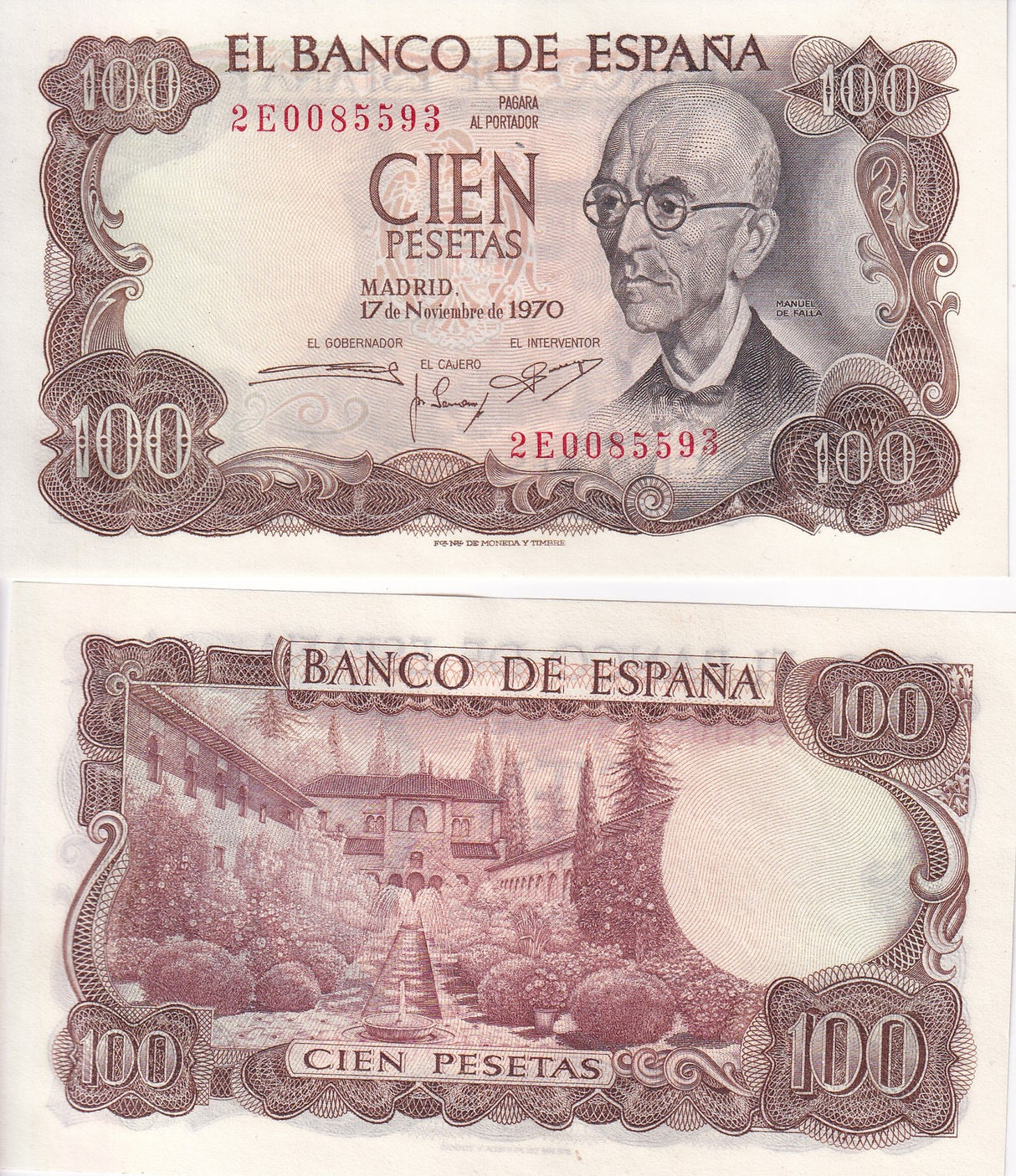 Spain 100 Pesetas 1970 P 152 UNC