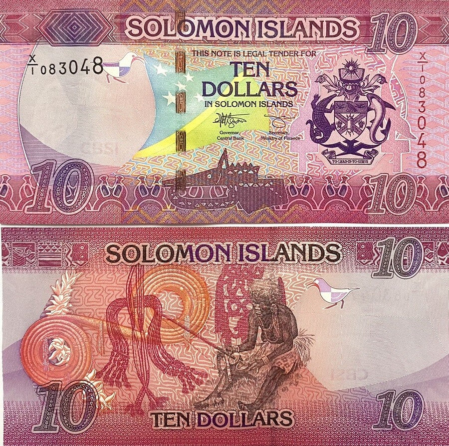 Solomon Islands 10 Dollars 2017 P 33 X/1 Replacement Random Sign UNC