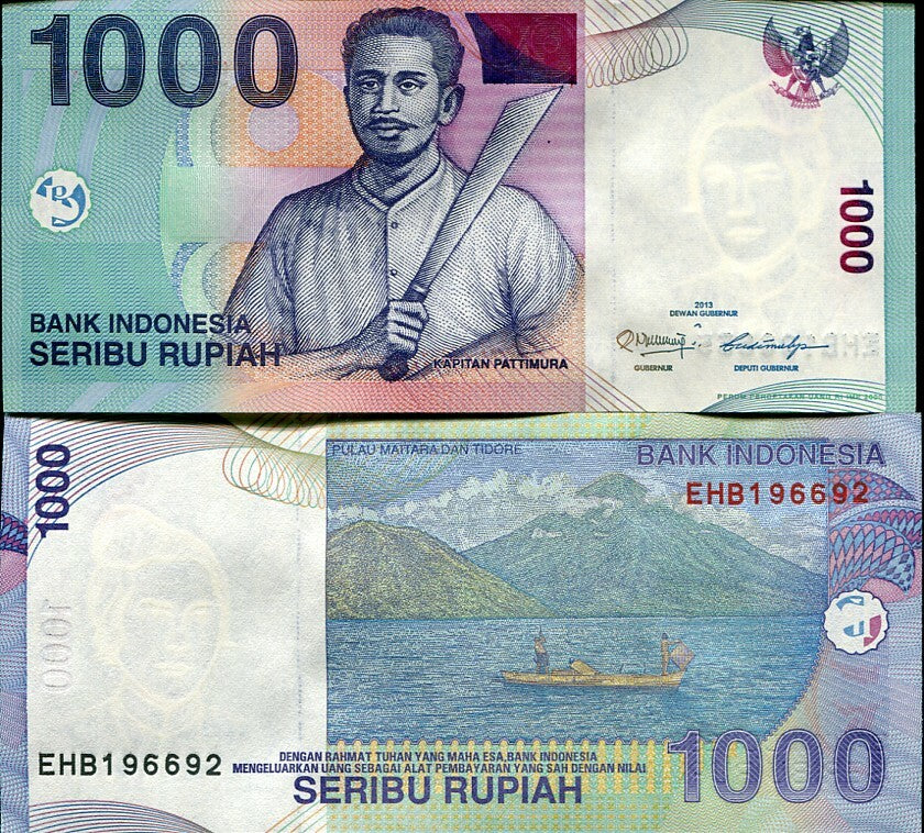 Indonesia 1000 Rupiah 2013 / 2000 P 141 LOT 10 UNC