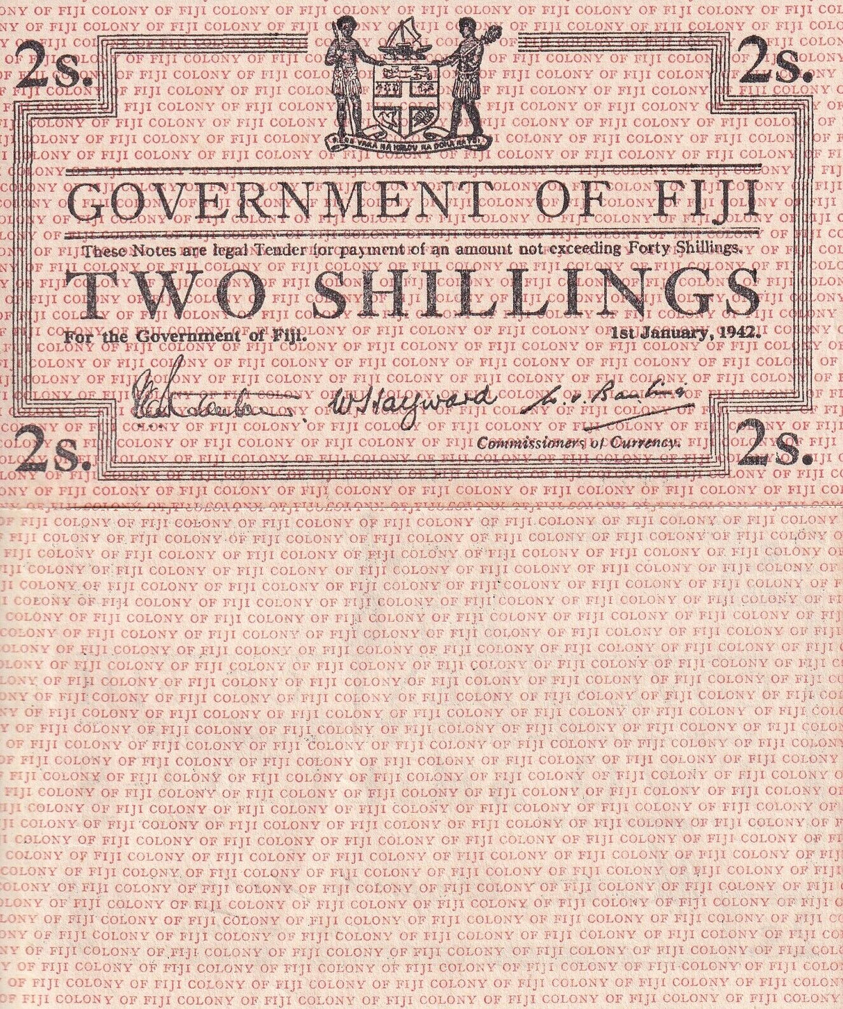 Fiji 2 Shillings 1942 P 50 AUnc