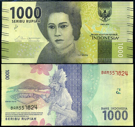 Indonesia 1000 Rupiah 2016/2017 P 154 UNC