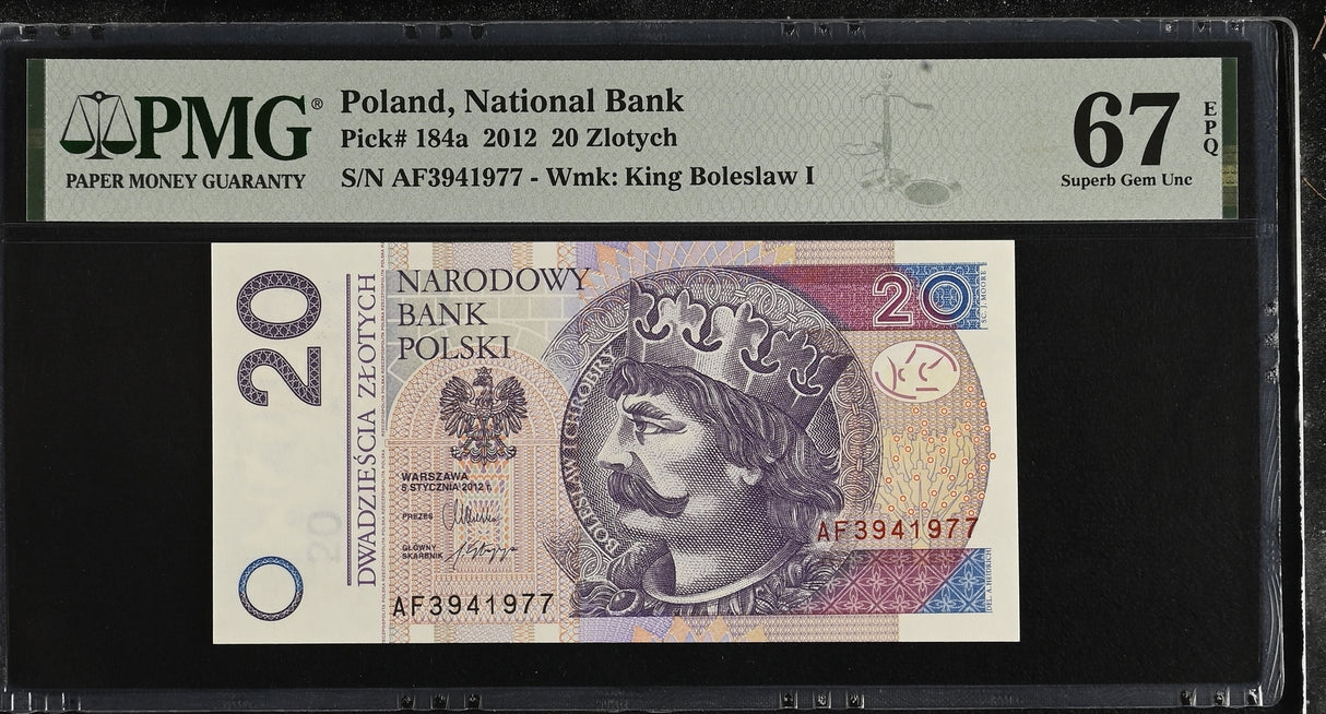 Poland 20 Zlotych 2012 P 184 a Superb Gem UNC PMG 67 EPQ
