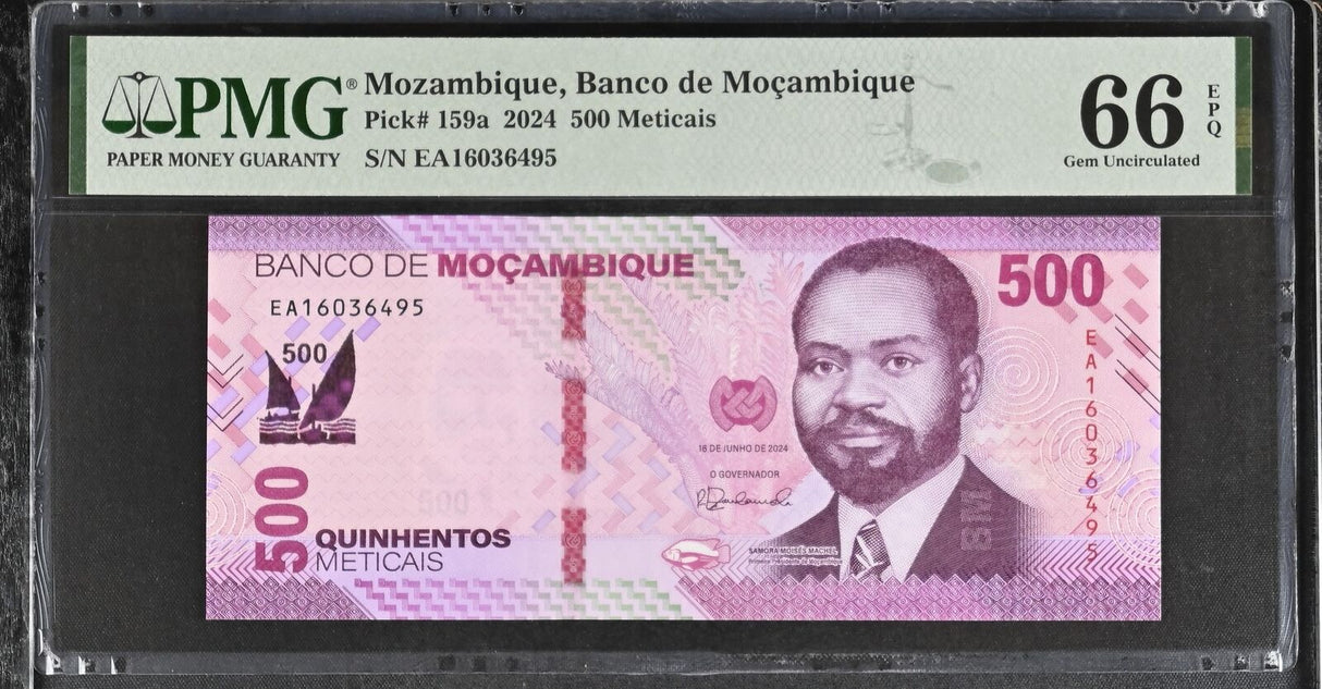 Mozambique 500 Meticais 2024 P 159 a Gem UNC PMG 66 EPQ