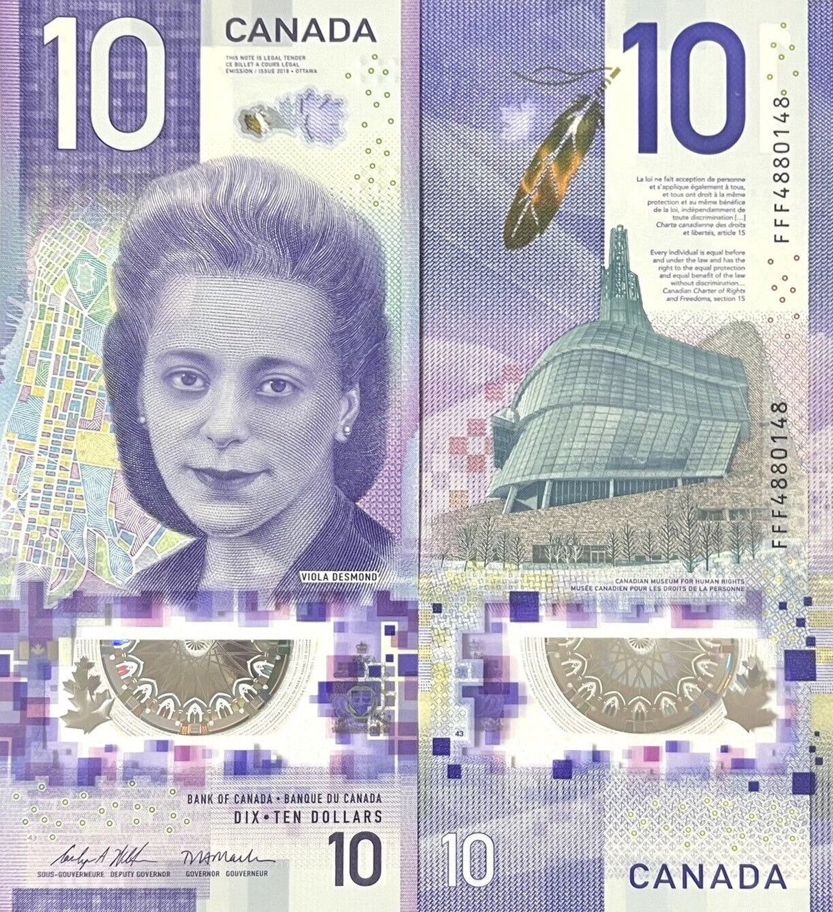 Canada 10 Dollars 2018 P 113 Polymer Wilkins & Macklem UNC