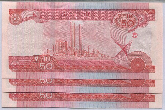 Ethiopia 50 Birr 2012/2020 P 54 UNC Lot 3 Pcs
