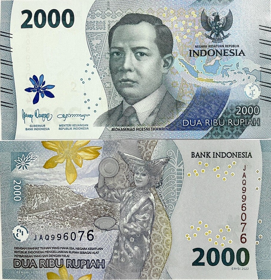 Indonesia 2000 Rupiah Random Year P 163 UNC