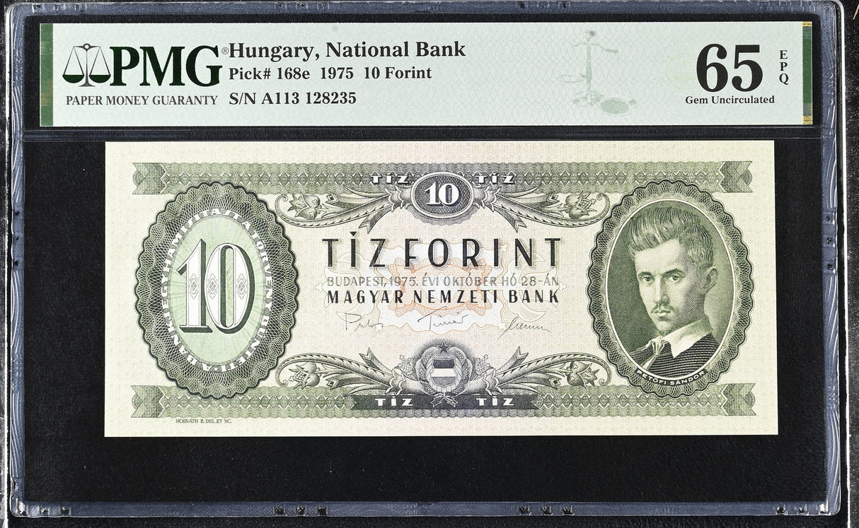 Hungary 10 Florint 1975 P 168 e Gem UNC PMG 65 EPQ