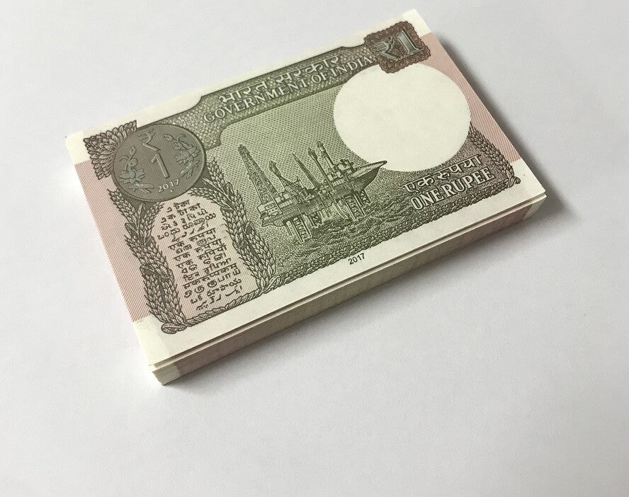 India 1 Rupee 2017 P 117 c UNC LOT 25 PCS 1/4 BUNDLE