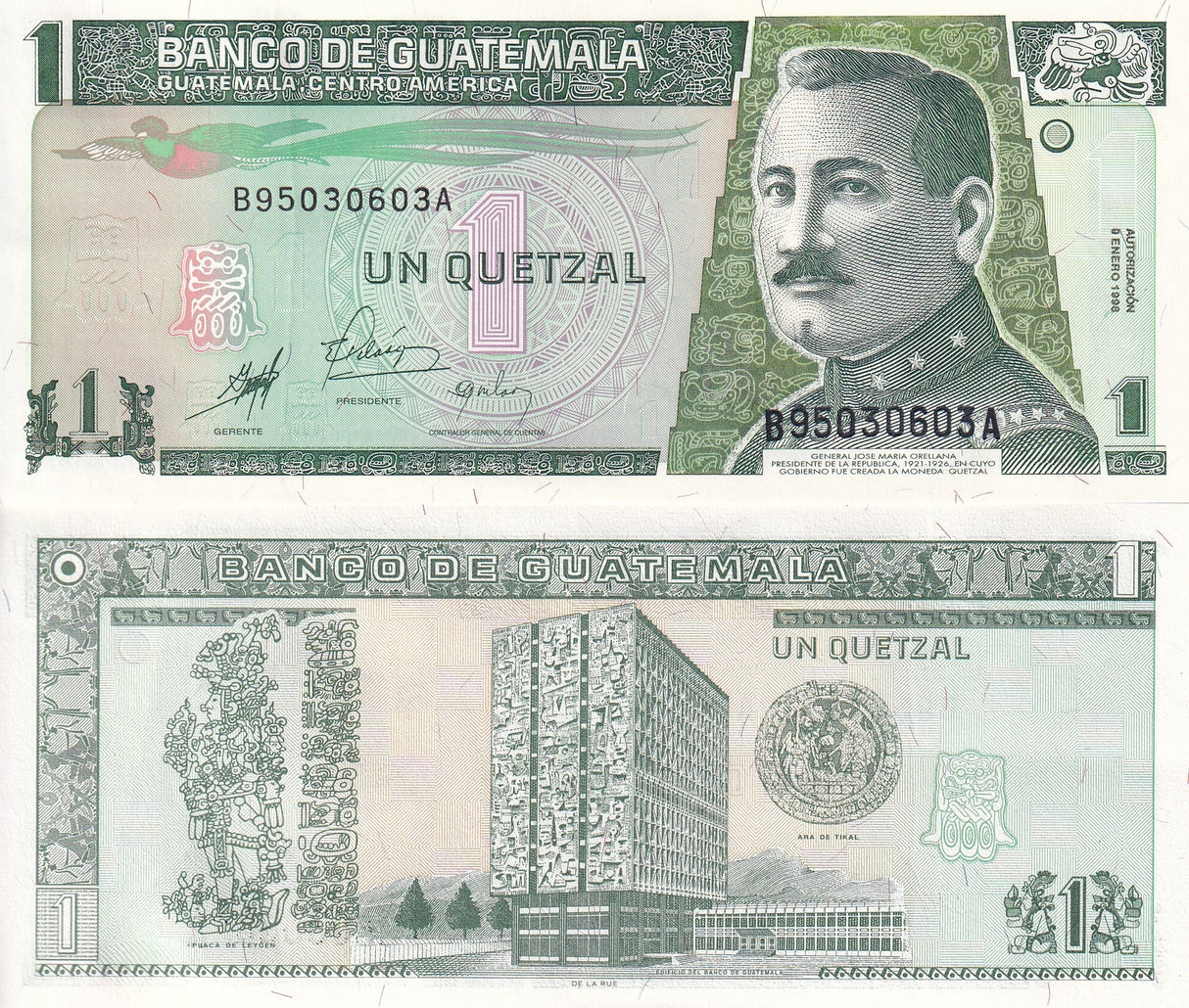 Guatemala 1 Quetzal 9-1-1998 P 99 AUnc