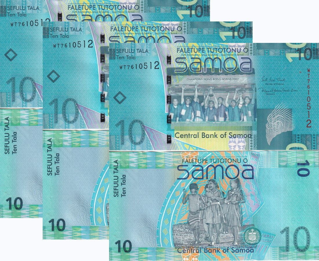 Western Samoa 10 Tala ND 2008/2017 P 39 b UNC LOT 3 PCS