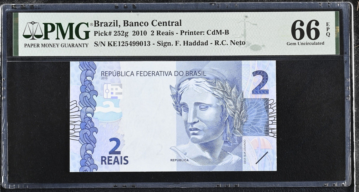 Brazil 2 Reais 2010 P 252 g Gem UNC PMG 66 EPQ
