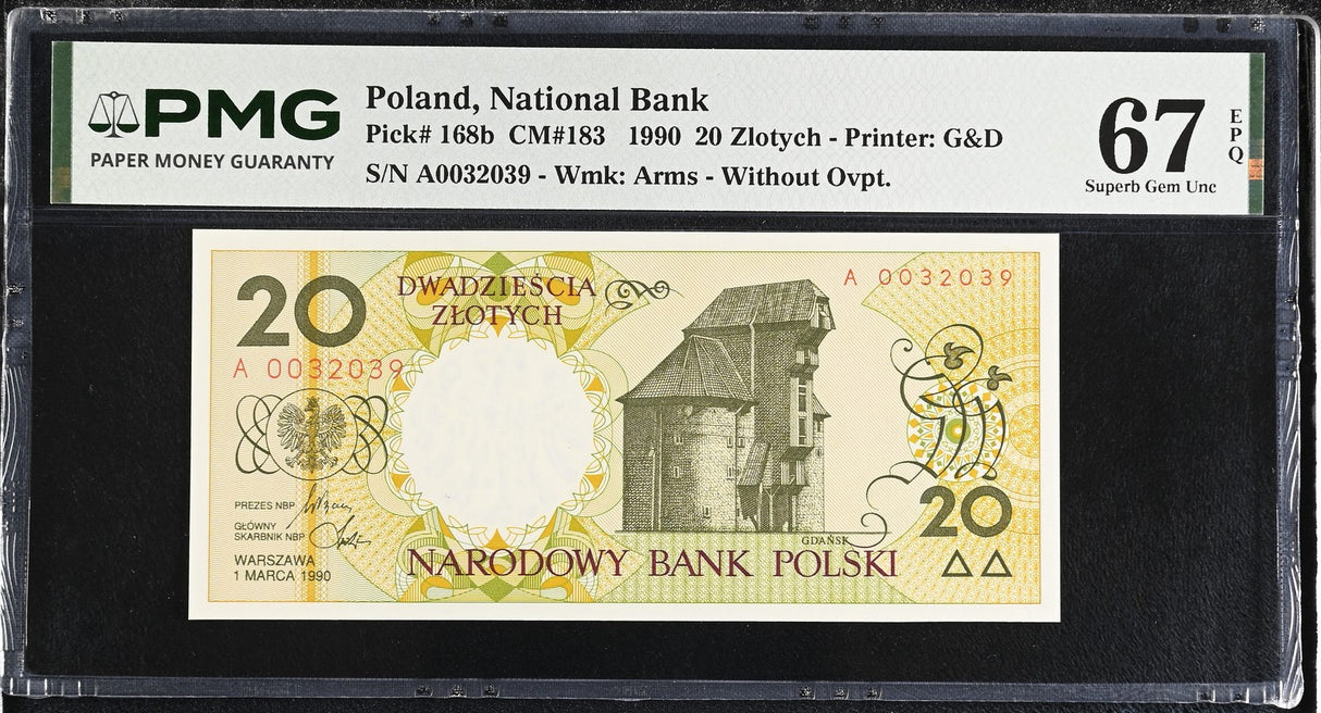 Poland 20 Zlotych 1990 P 168 b Superb Gem UNC PMG 67 EPQ
