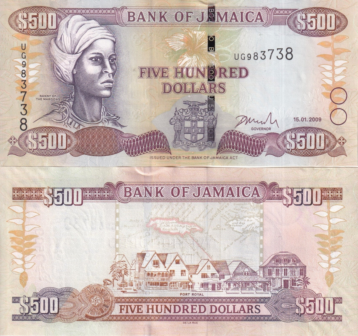 Jamaica 500 Dollars 2009 P 85 UNC