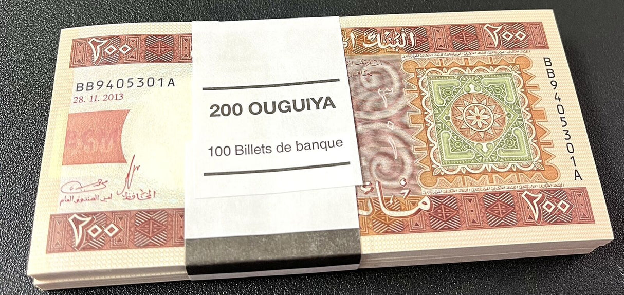 Mauritania 200 Ouguiya 2013 P 17 UNC Lot 100 pcs 1 BUNDLE
