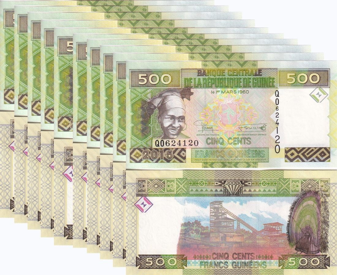 Guinea 500 Francs 2015 P 47 a LOT 10 UNC